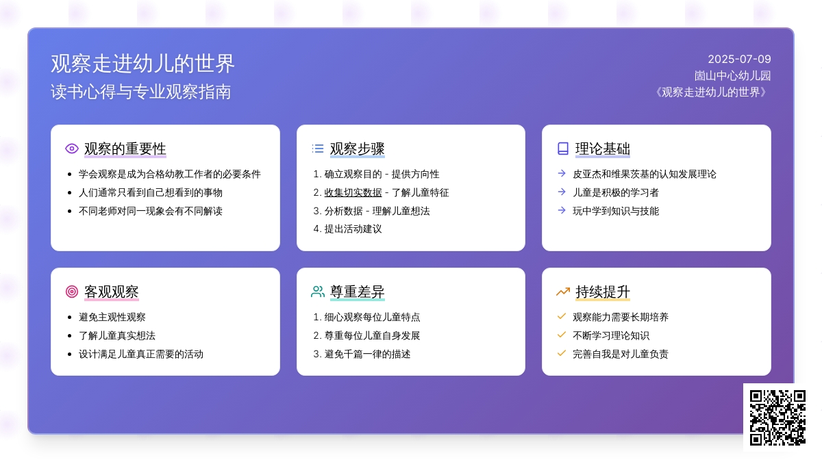 观察走进幼儿的世界的读书心得