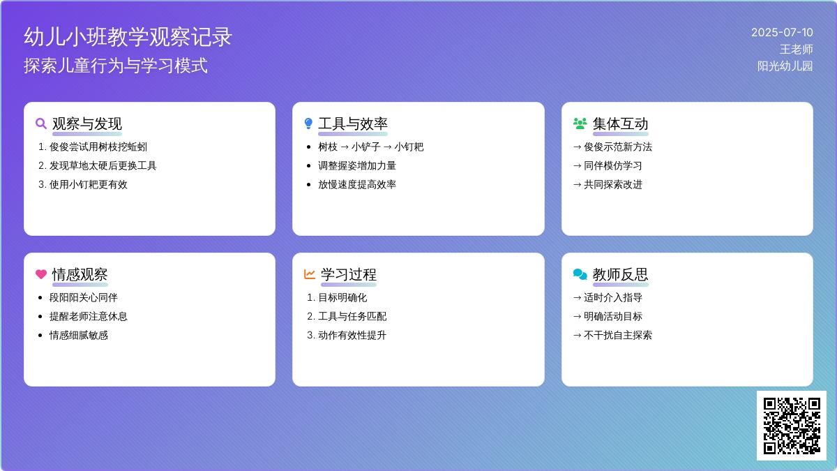 幼儿小班教学随笔观察记录