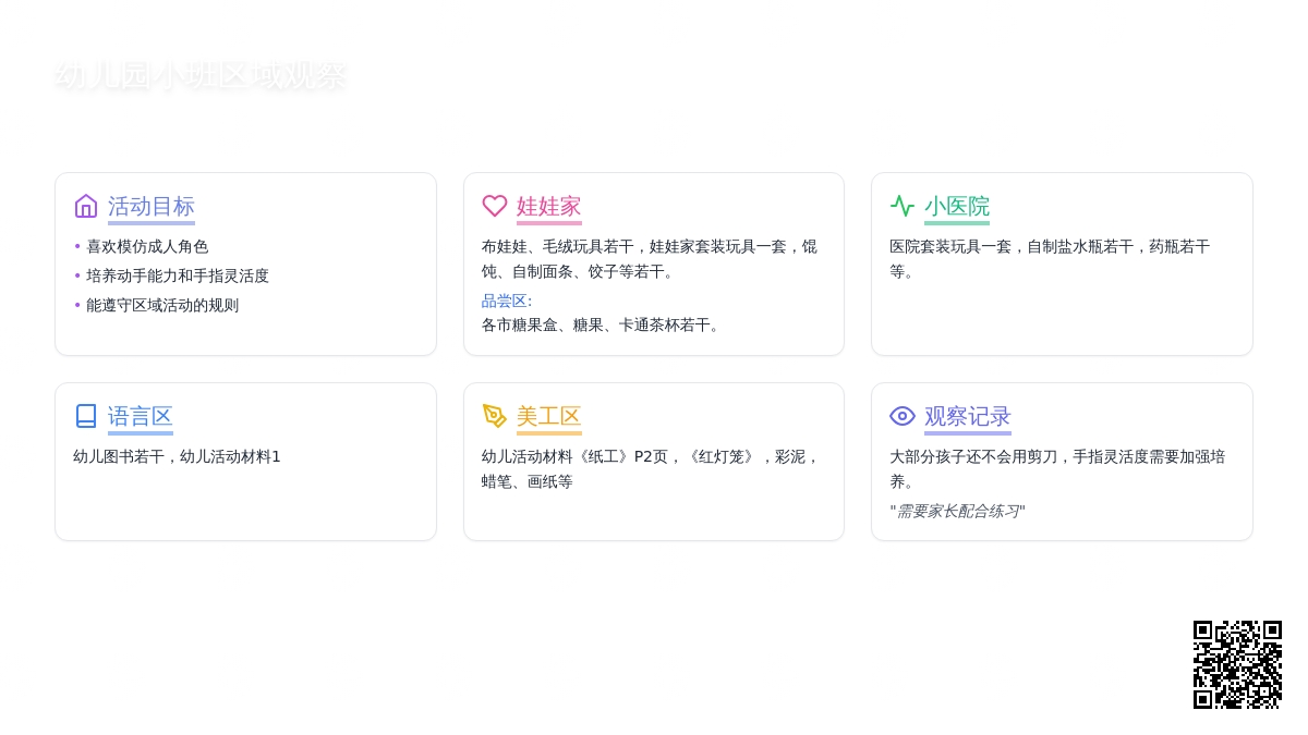 幼儿园小班区域观察