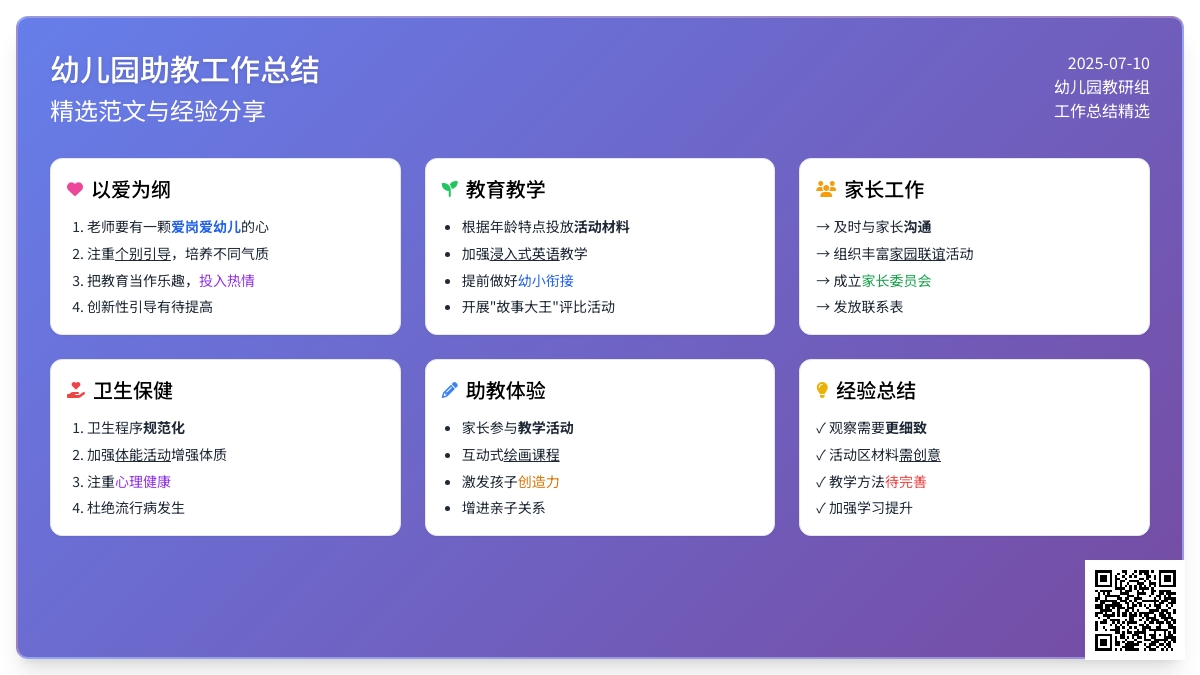 幼儿园助教工作总结范文（精选3篇）