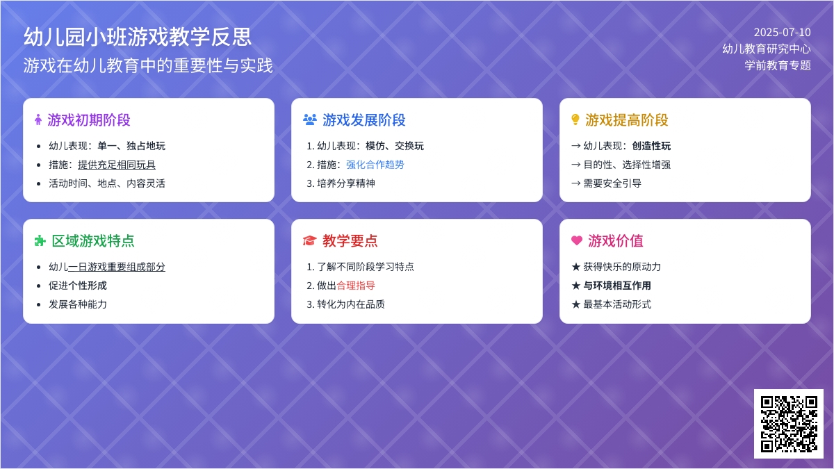 幼儿园小班游戏教学反思