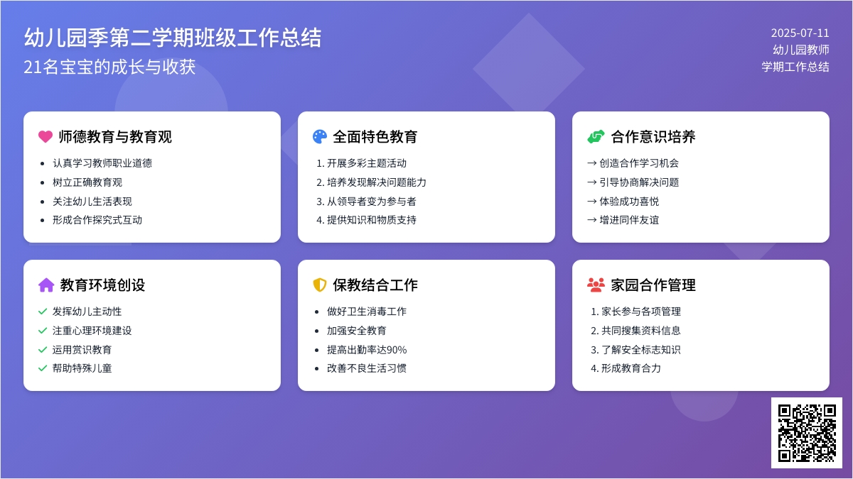 幼儿园季第二学期班级工作总结
