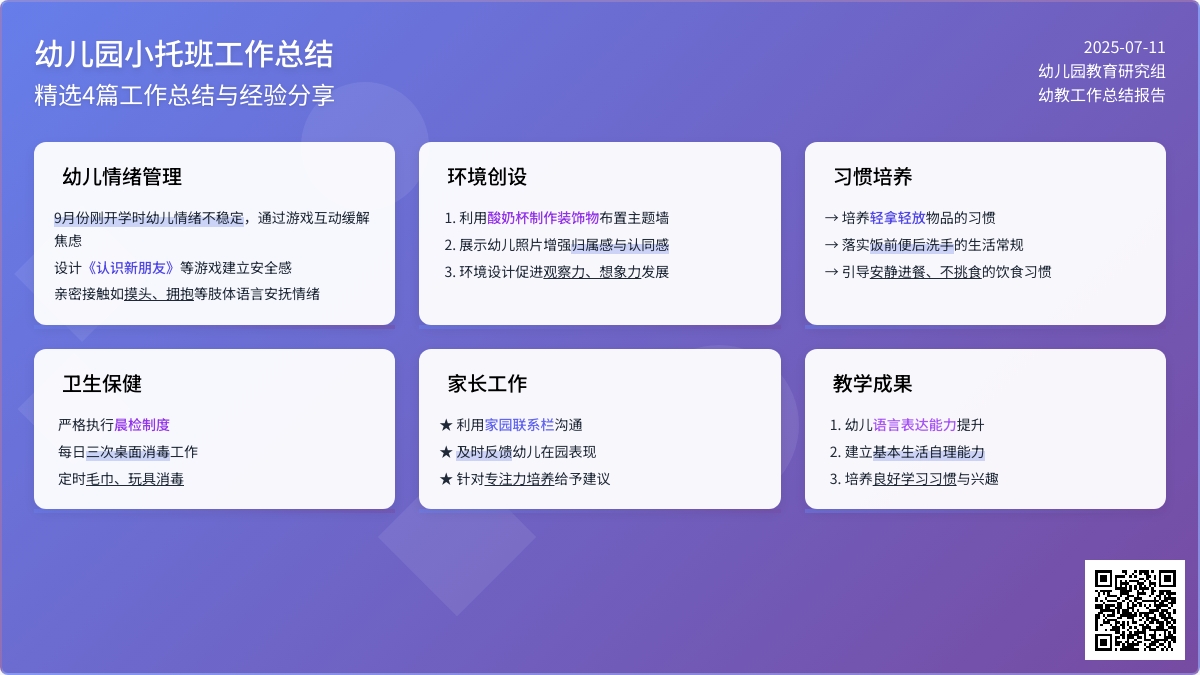 幼儿园小托班工作总结（精选4篇）