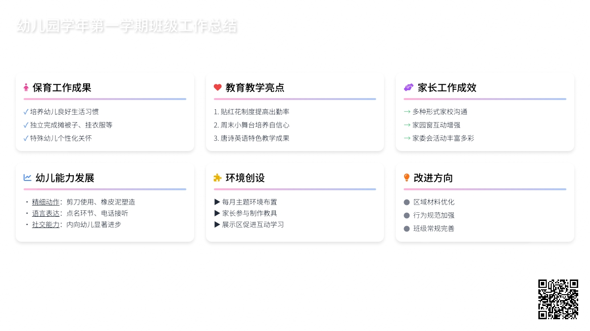 幼儿园学年第一学期班级工作总结
