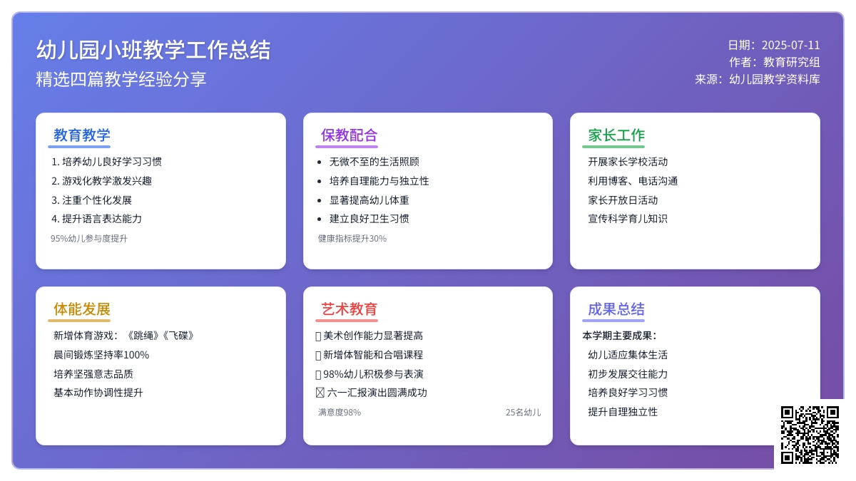 精选幼儿园小班教学工作总结范文汇总四篇