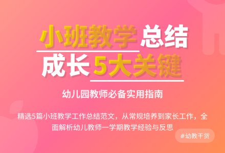 精选幼儿园小班教学工作总结范文集锦5篇-幼师课件网