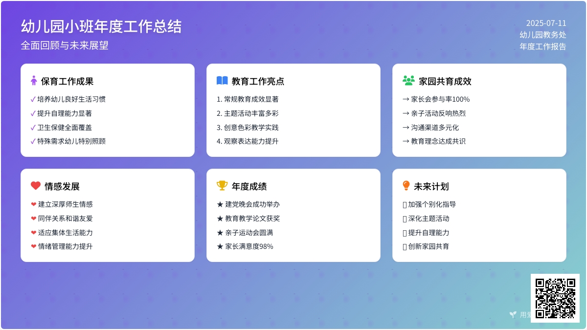 幼儿园小班年度工作总结
