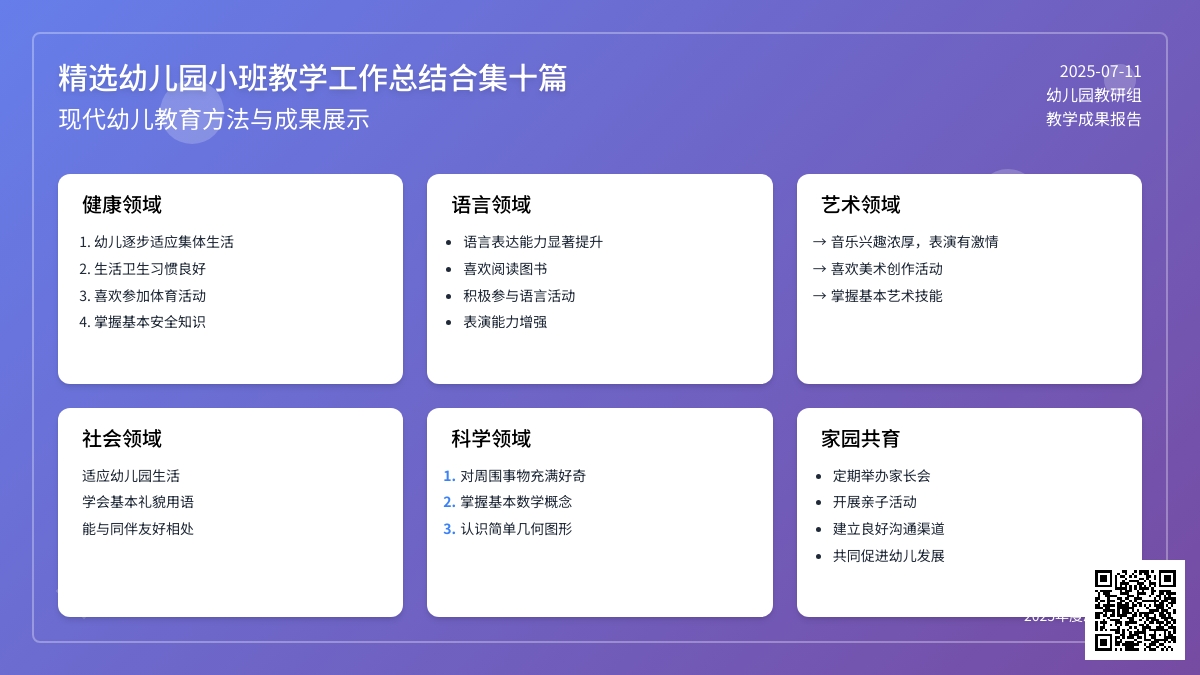 精选幼儿园小班教学工作总结合集十篇