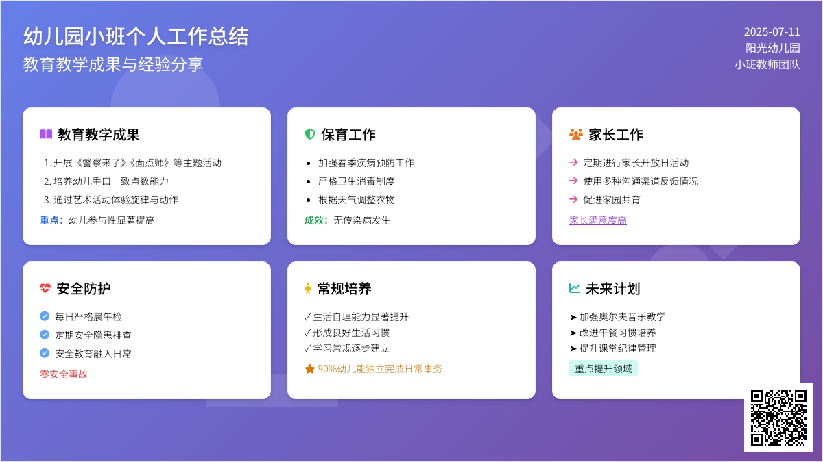 【精品】幼儿园小班个人工作总结3篇