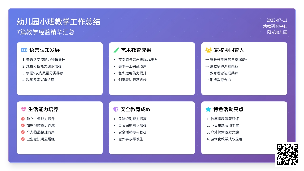 幼儿园小班教学工作总结范文集合7篇