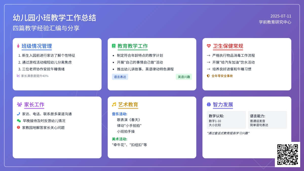 幼儿园小班教学工作总结汇编四篇