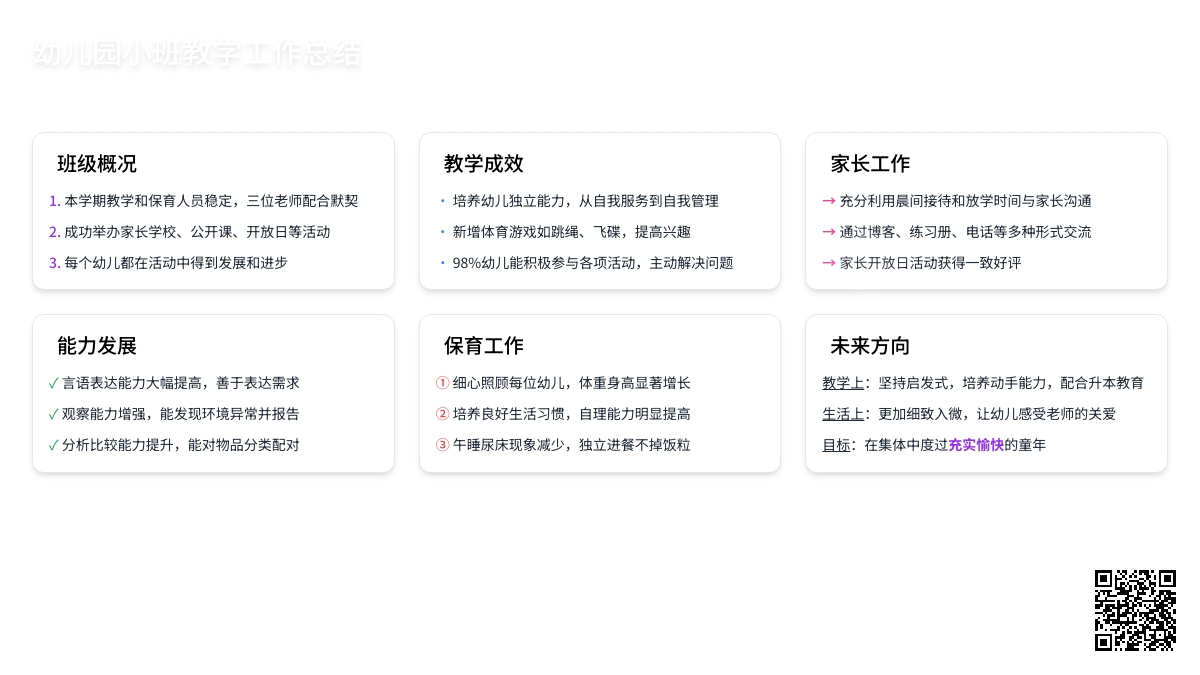 幼儿园小班教学工作总结范文合集8篇