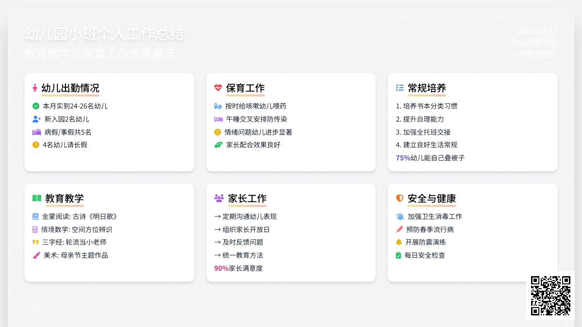 幼儿园小班个人工作总结集合9篇