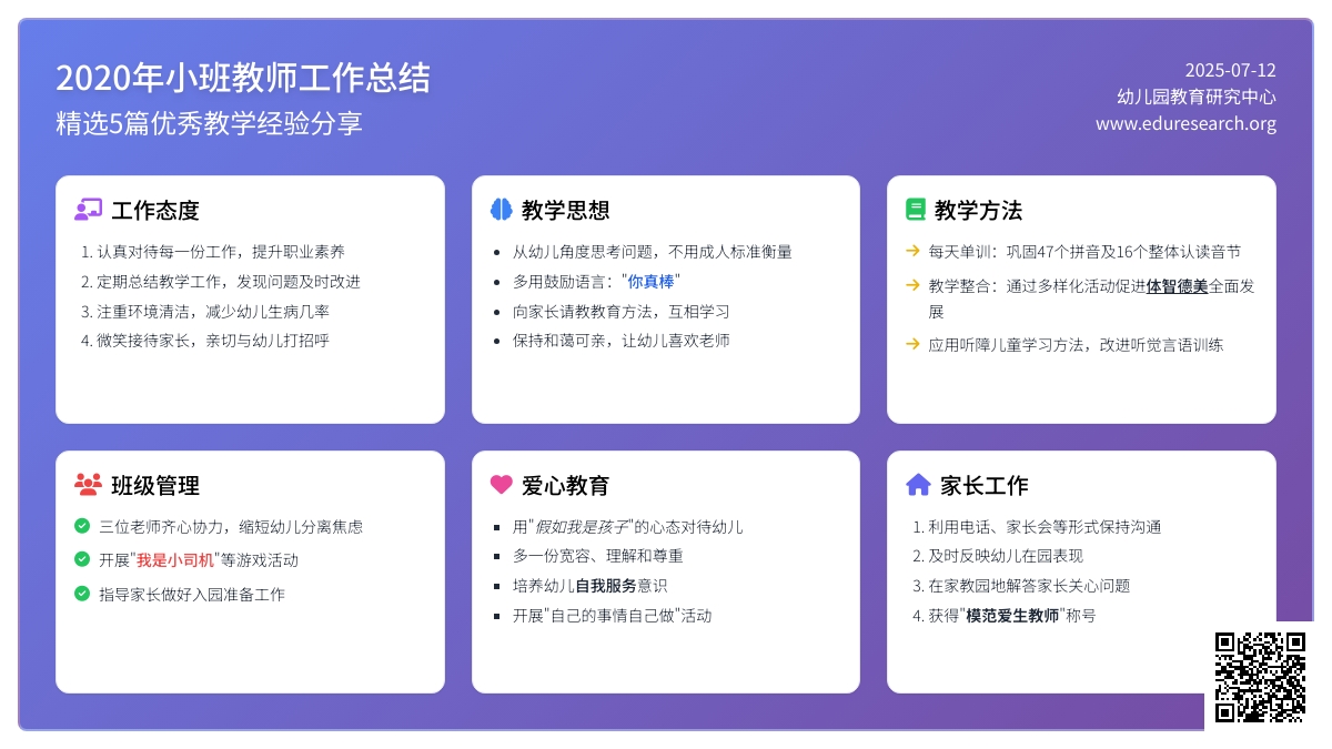 2020年小班教师工作总结（精选5篇）
