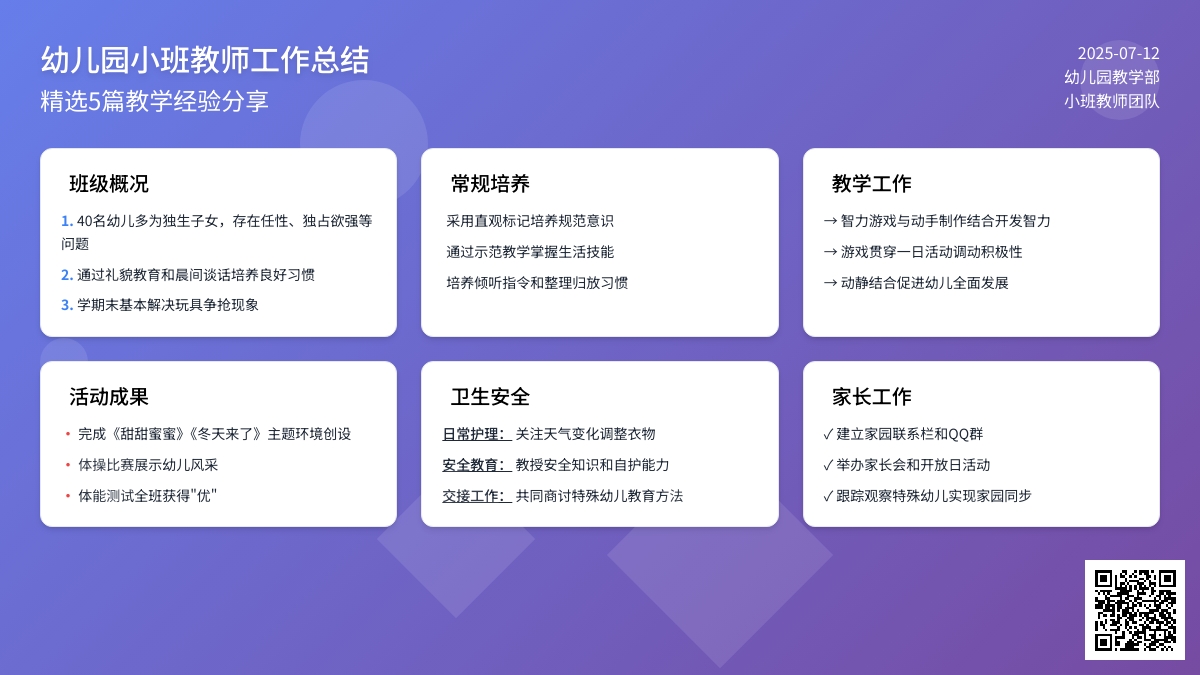 幼儿园小班教师工作总结（精选5篇）