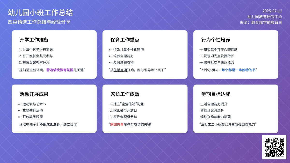 【实用】幼儿园小班工作总结四篇