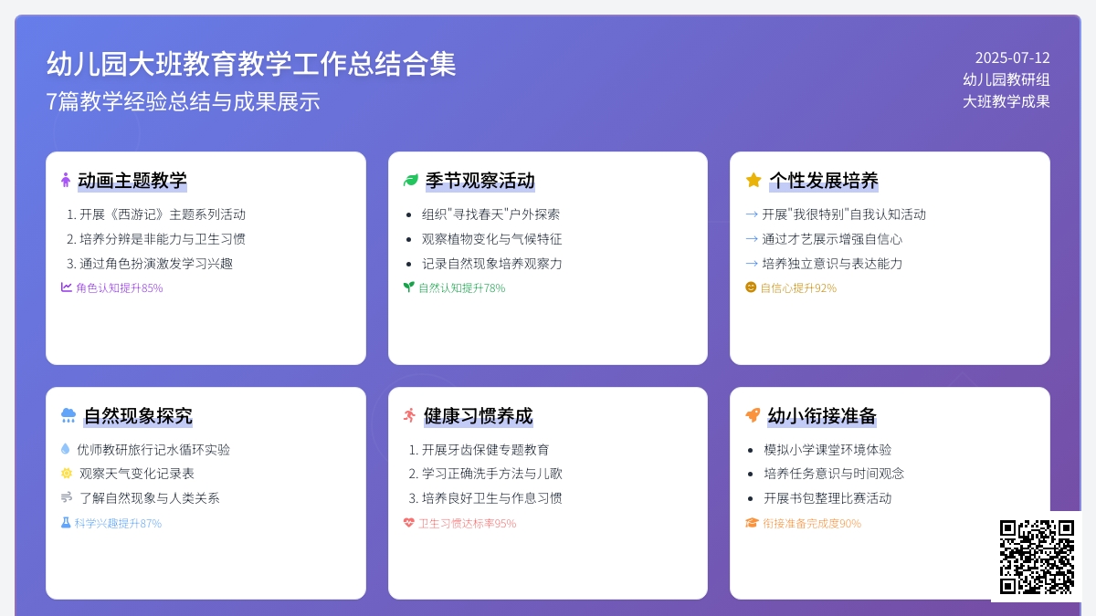 关于幼儿园大班教育教学工作总结合集7篇