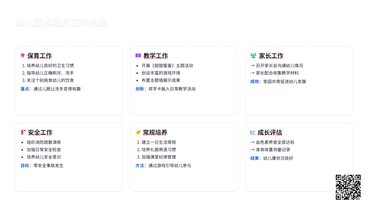 幼儿园大班月工作总结范文