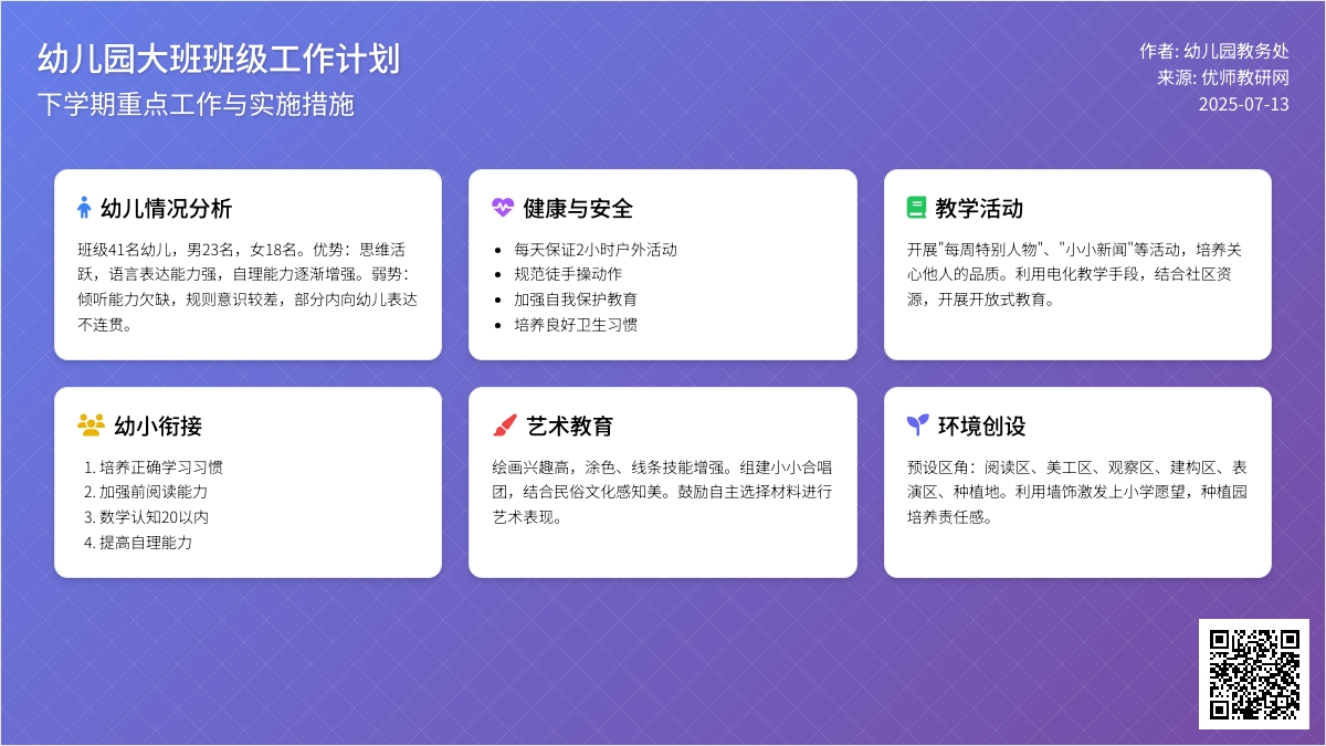 幼儿园大班班级工作计划下学期