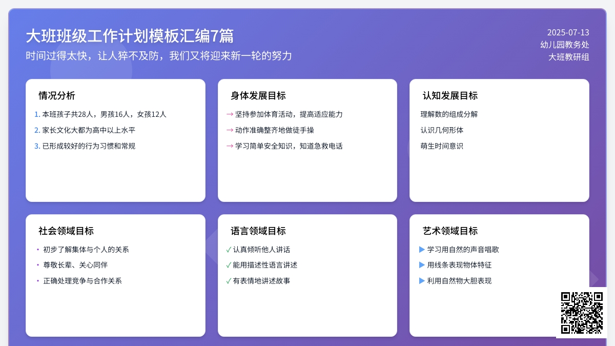 【必备】大班班级工作计划模板汇编7篇 【必备】大班班级工作计划模板汇编7篇
