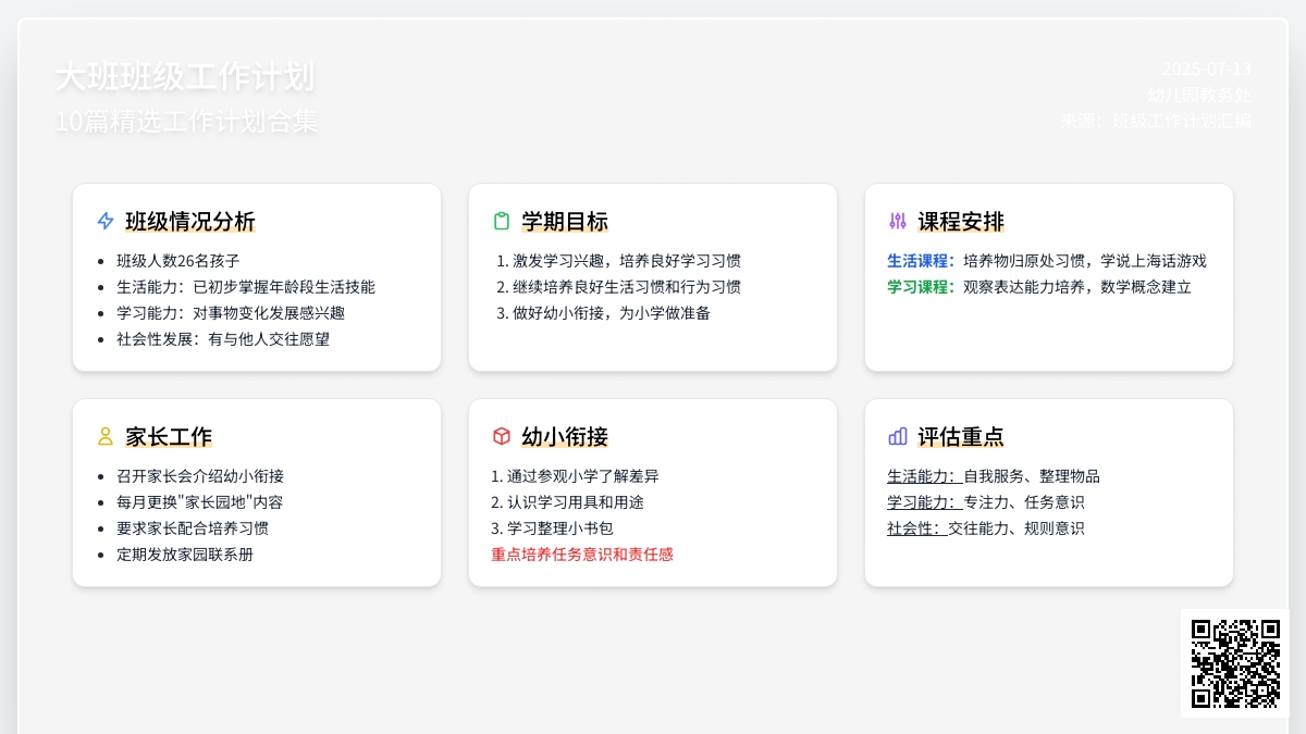 有关大班班级工作计划10篇 有关大班班级工作计划10篇