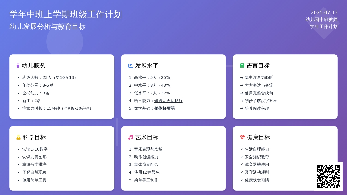 学年中班上学期班级工作计划