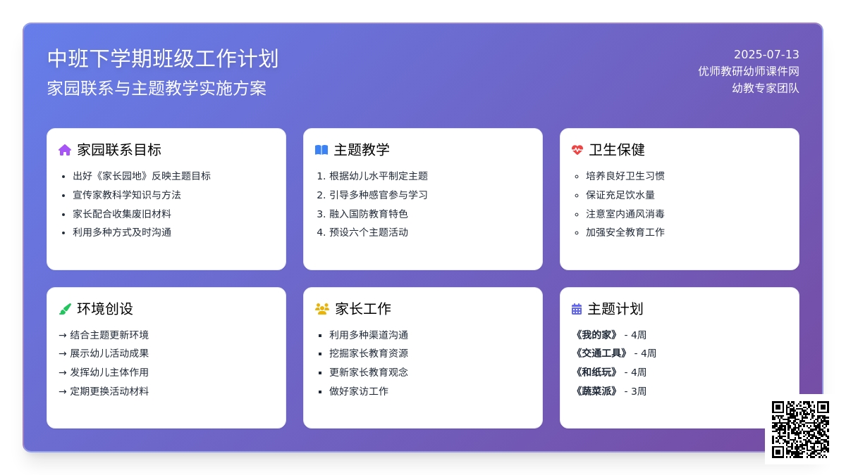中班下学期班级工作计划(3)