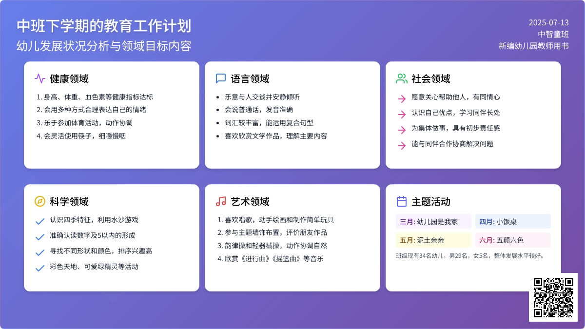 中班下学期的教育工作计划