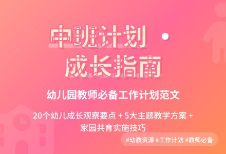 幼儿园中班个人工作计划范文-幼师课件网