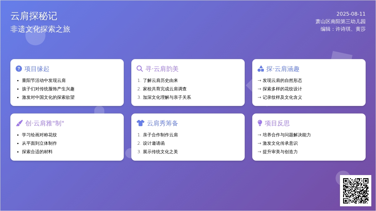 南阳三幼|项目活动：云肩探秘记（中五班）