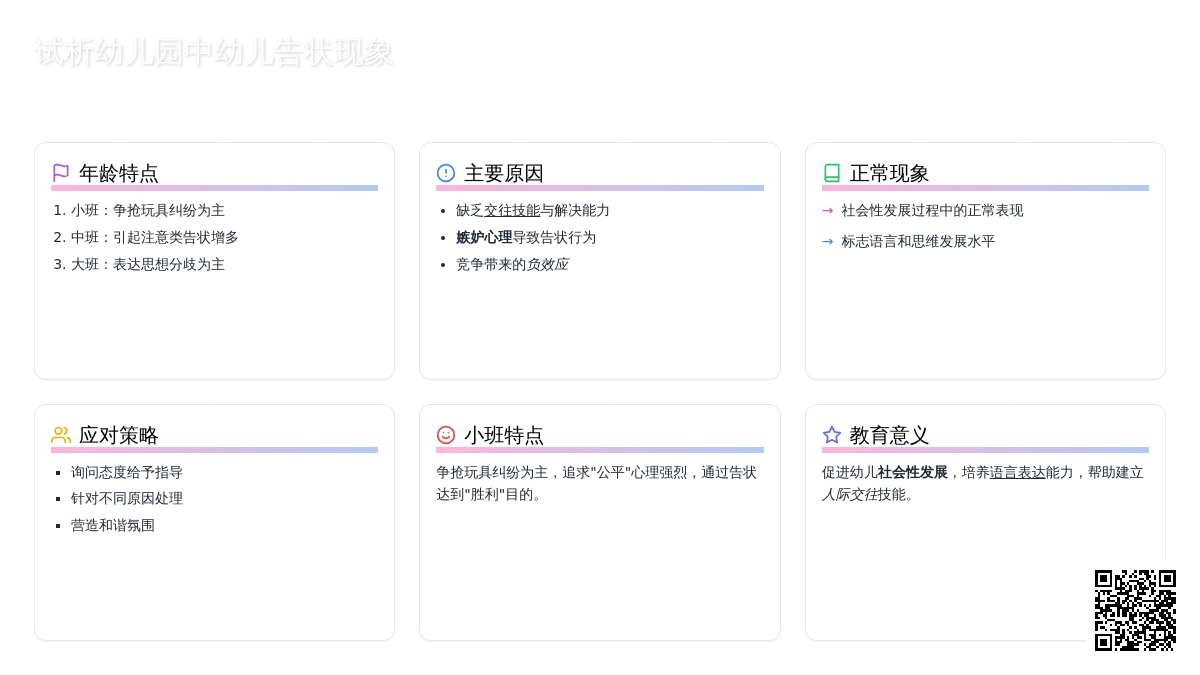 试析幼儿园中幼儿告状现象
