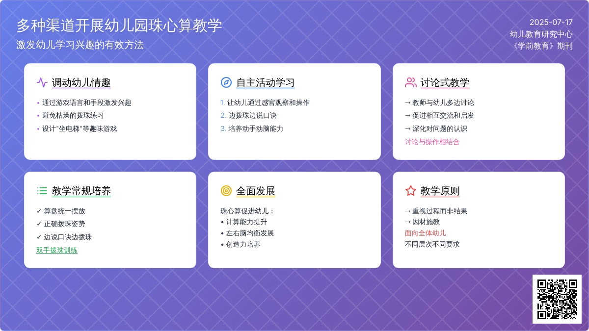 多种渠道开展幼儿园珠心算教学
