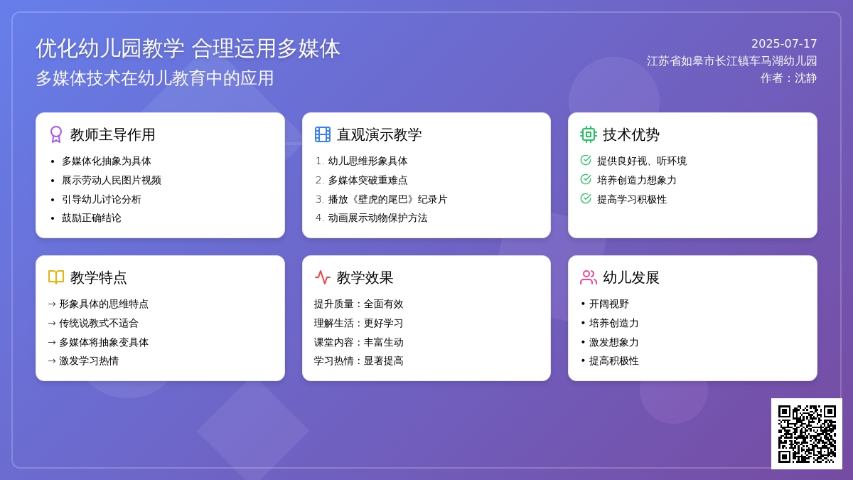 优化幼儿园教学 合理运用多媒体