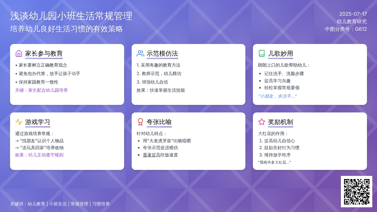 浅谈幼儿园小班生活常规管理