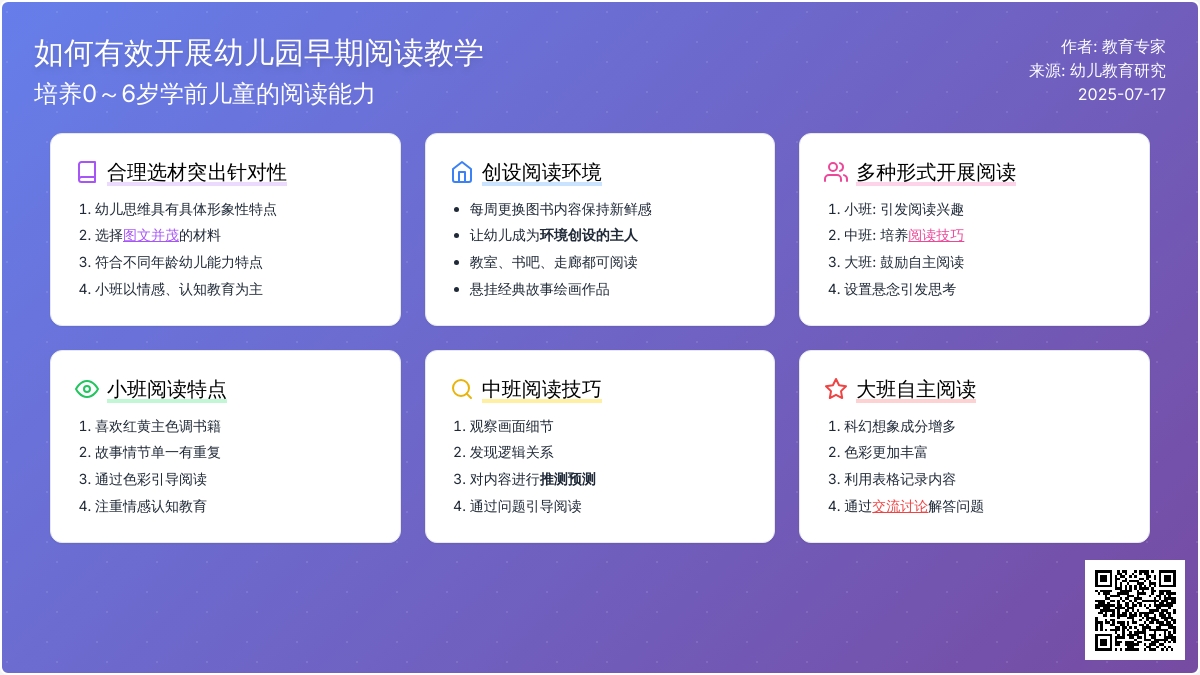 如何有效开展幼儿园早期阅读教学