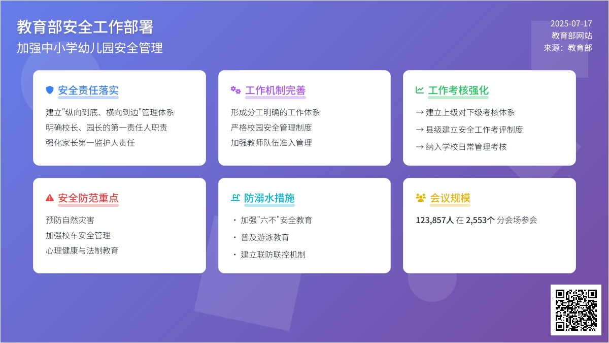 教育部：部署中小学幼儿园安全工作