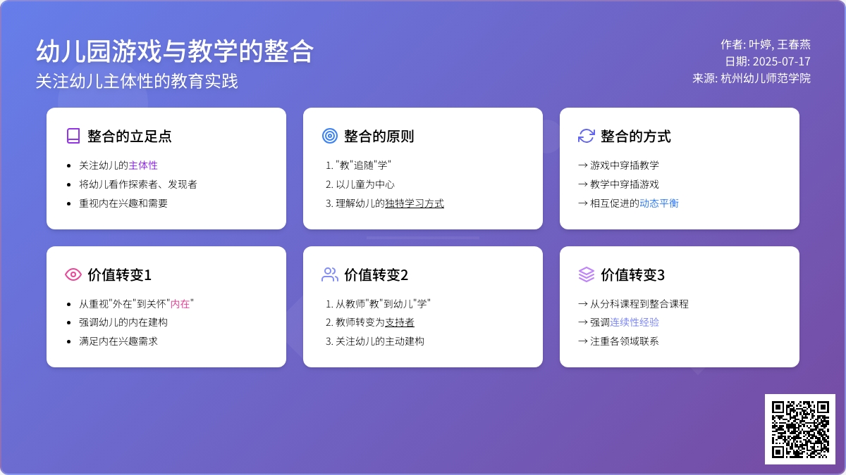 幼儿园游戏与教学的整合