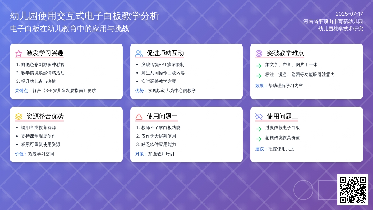 幼儿园使用交互式电子白板教学分析