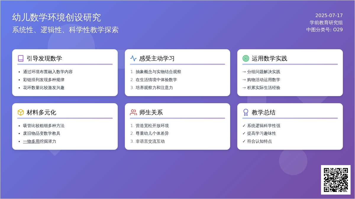 谈幼儿园数学环境的创设