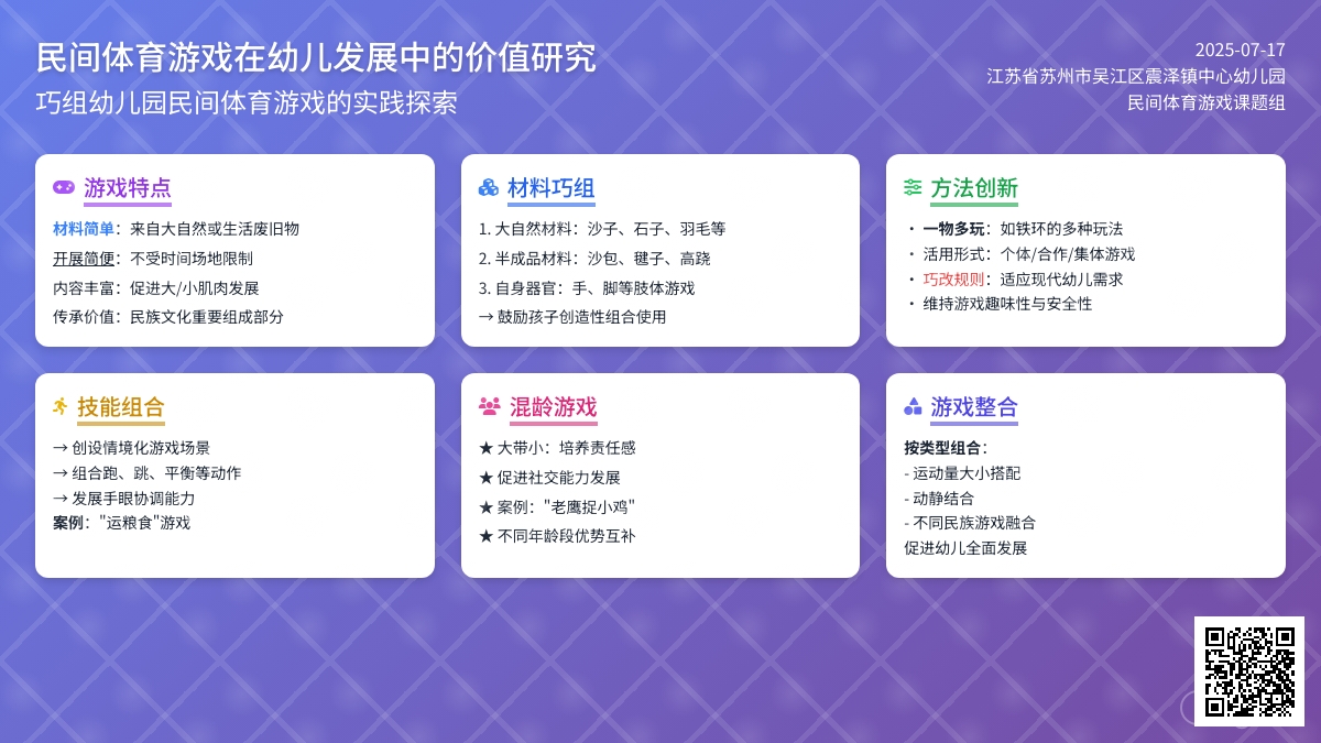 巧组幼儿园民间体育游戏