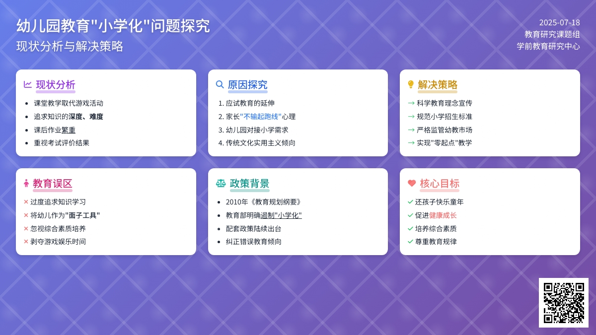 幼儿园教育“小学化”问题探究