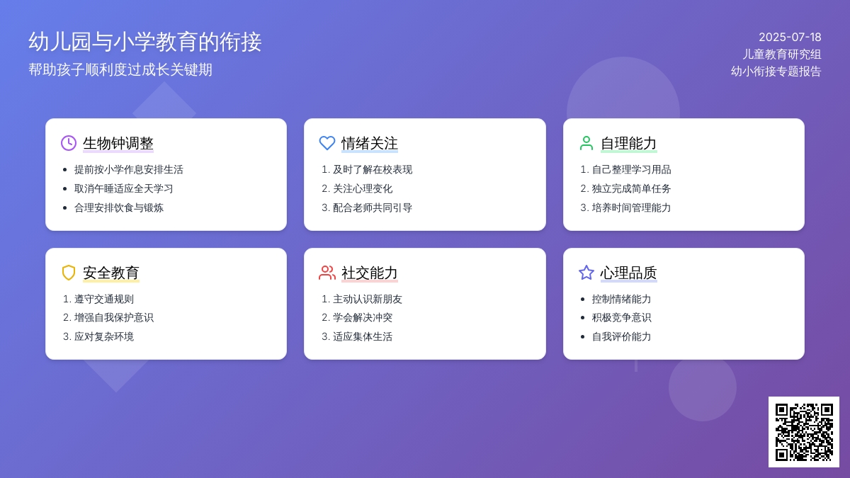 幼儿园与小学教育的衔接