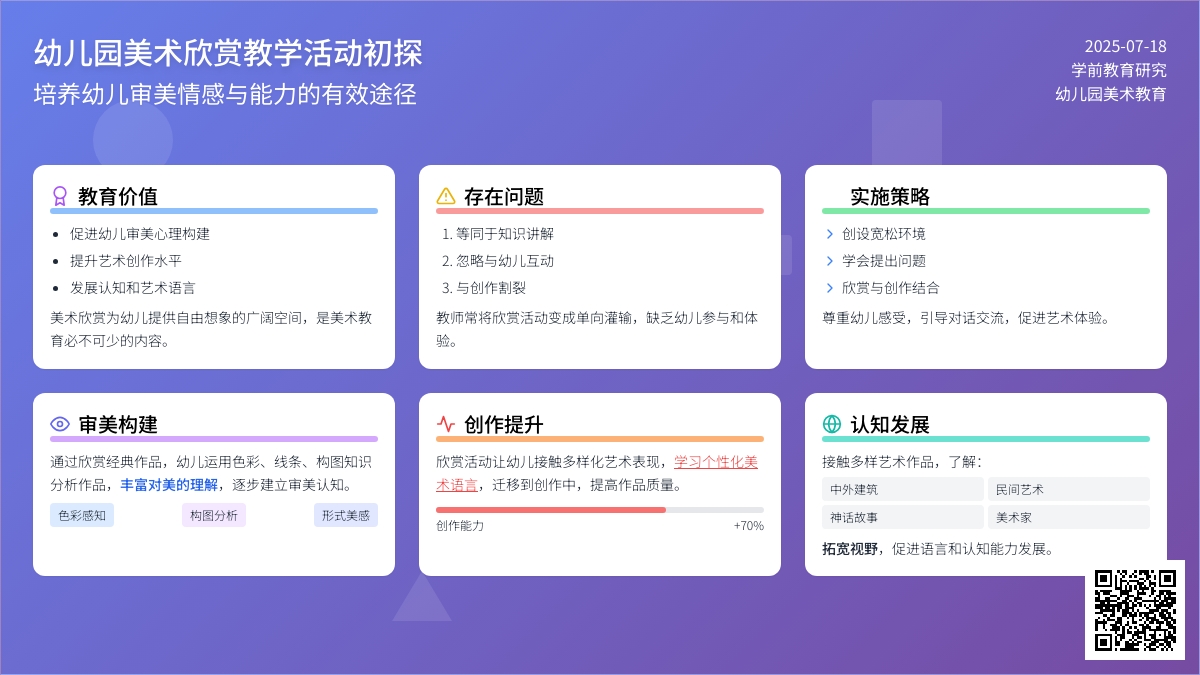 幼儿园美术欣赏教学活动初探
