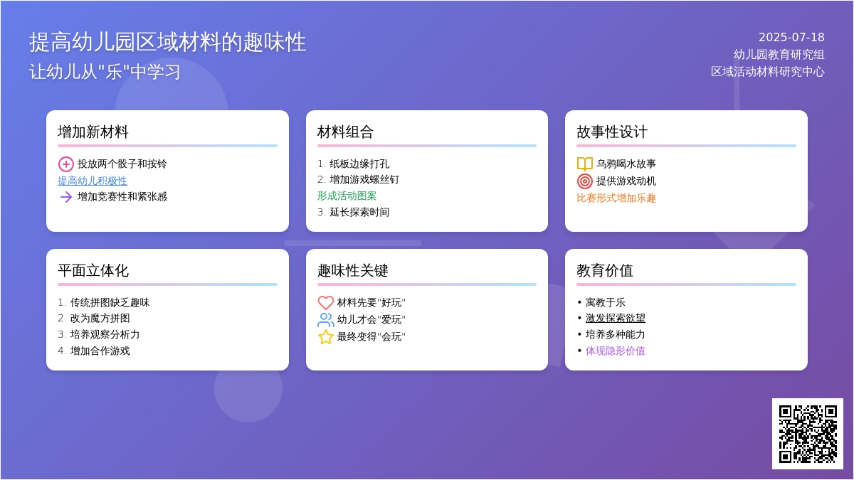 提高幼儿园区域材料的趣味性