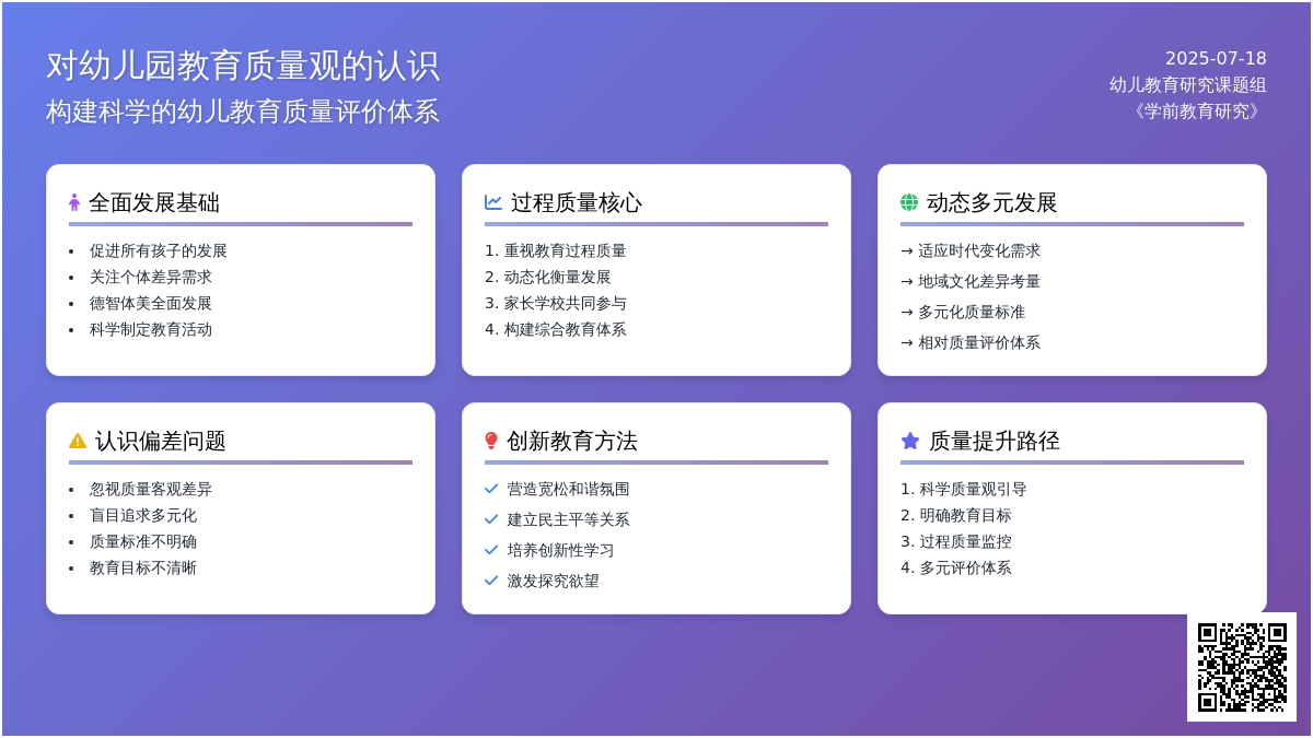 对幼儿园教育质量观的认识