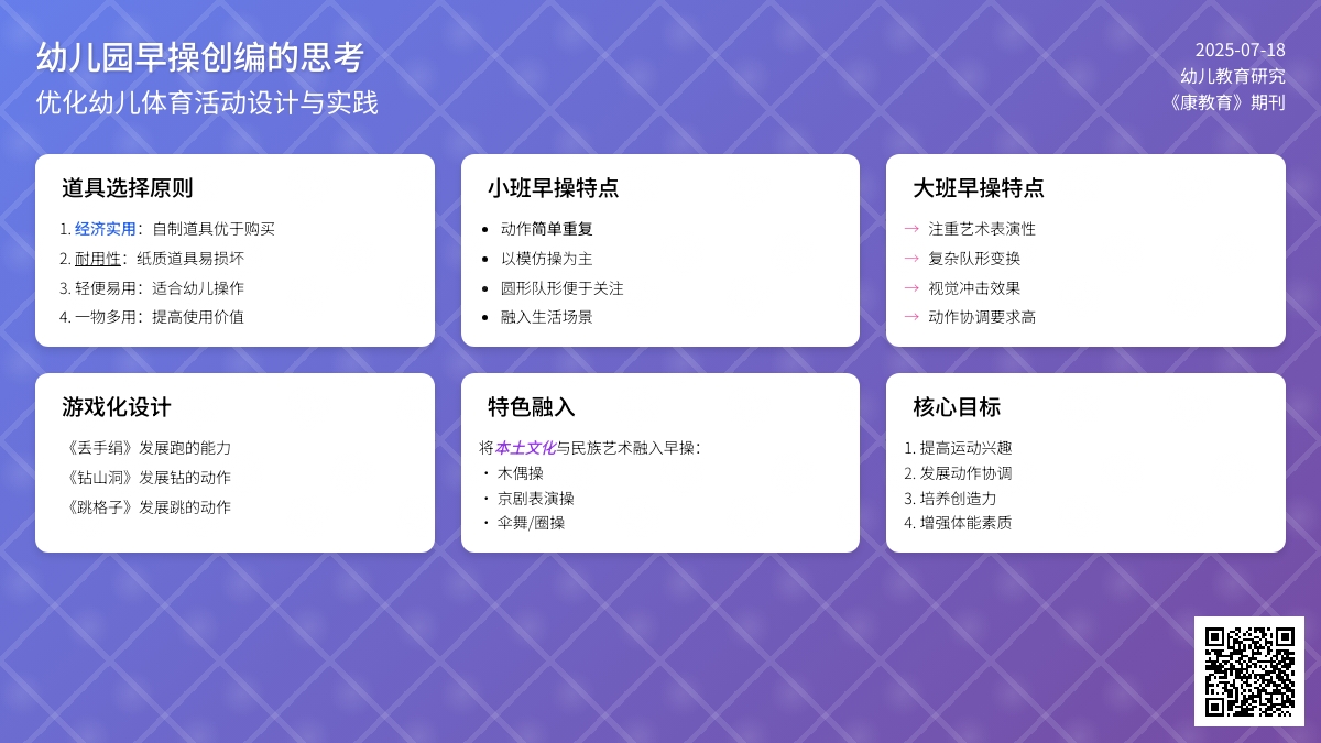 关于幼儿园早操创编的思考