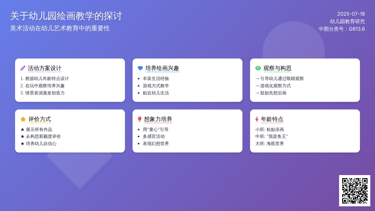 关于幼儿园绘画教学的探讨