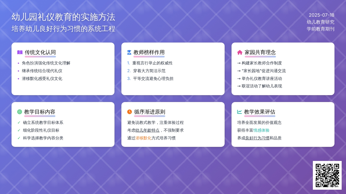 幼儿园礼仪教育的实施方法