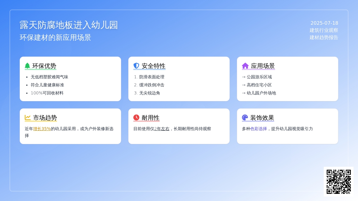 露天防腐地板进入幼儿园