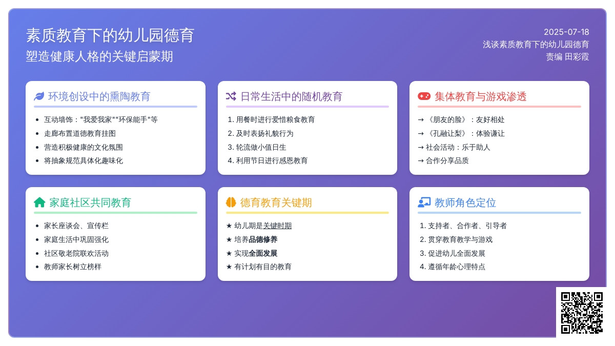 浅谈素质教育下的幼儿园德育